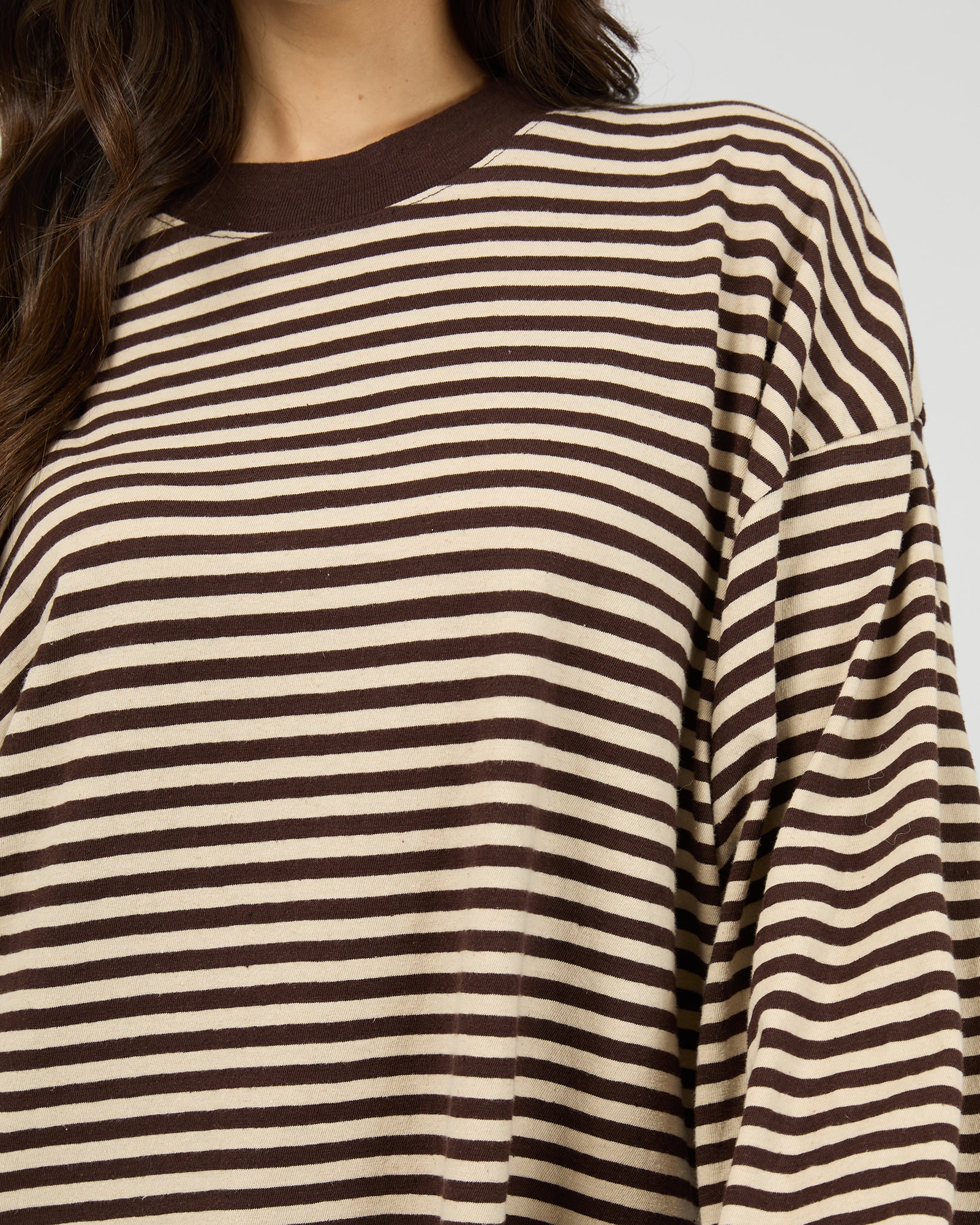 Paloma Ls Stripe Tee Brown - Image 5