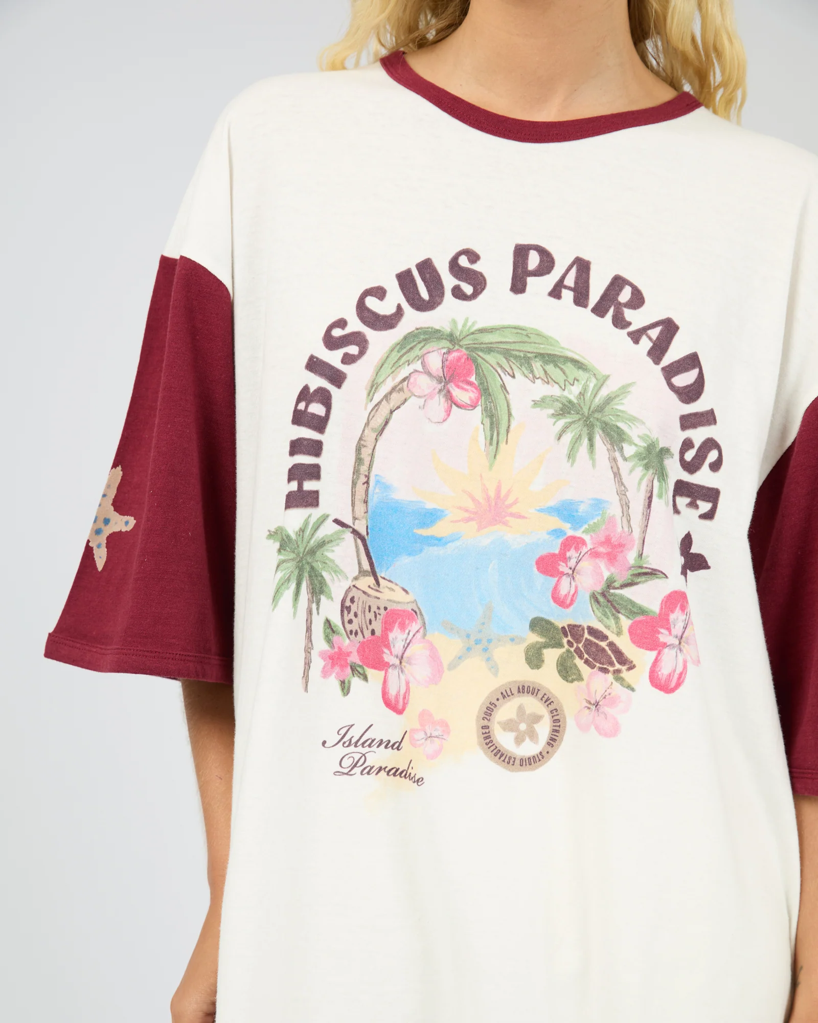 Paradise Oversized Tee Wine - Image 7