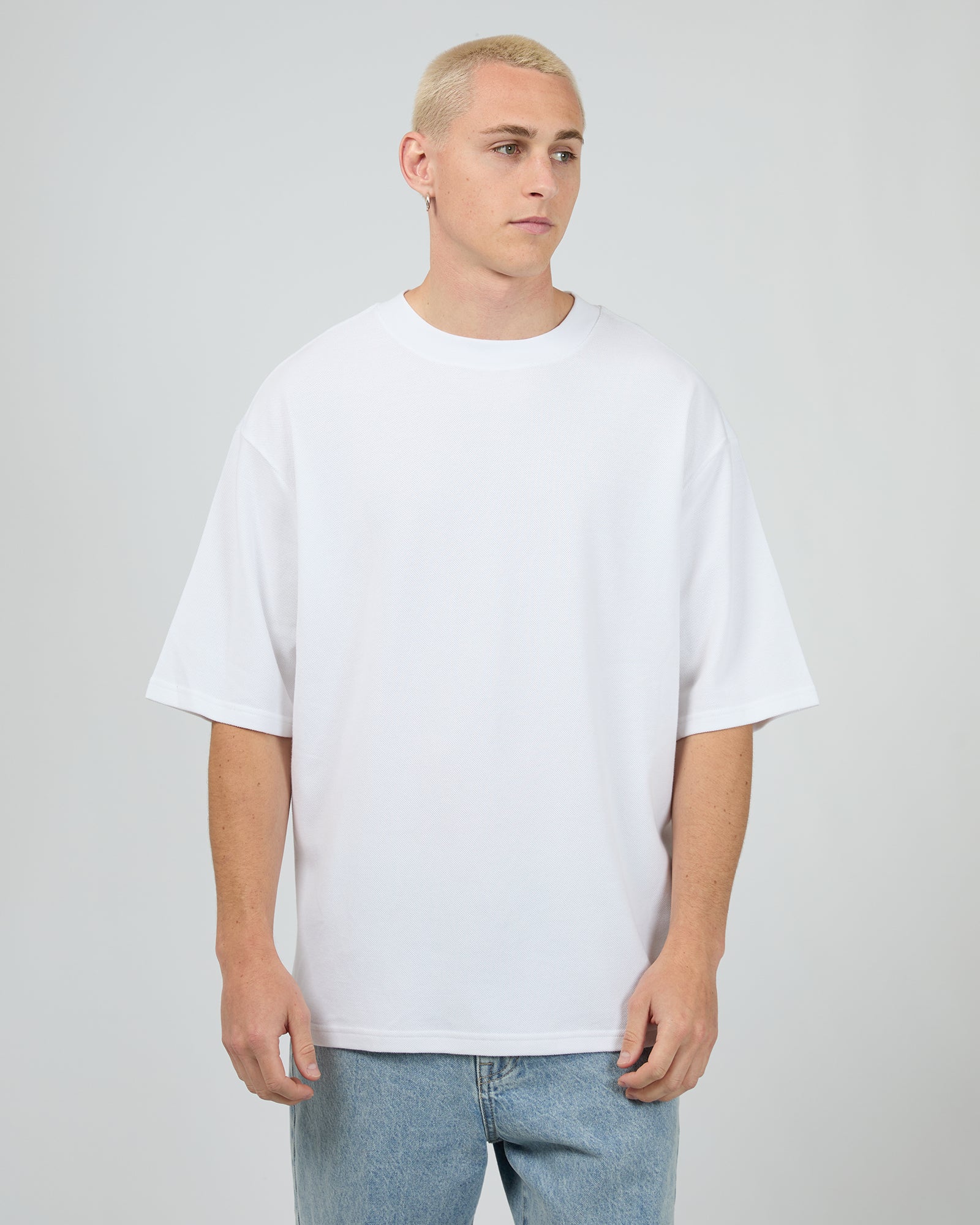 Pique Box Tee White