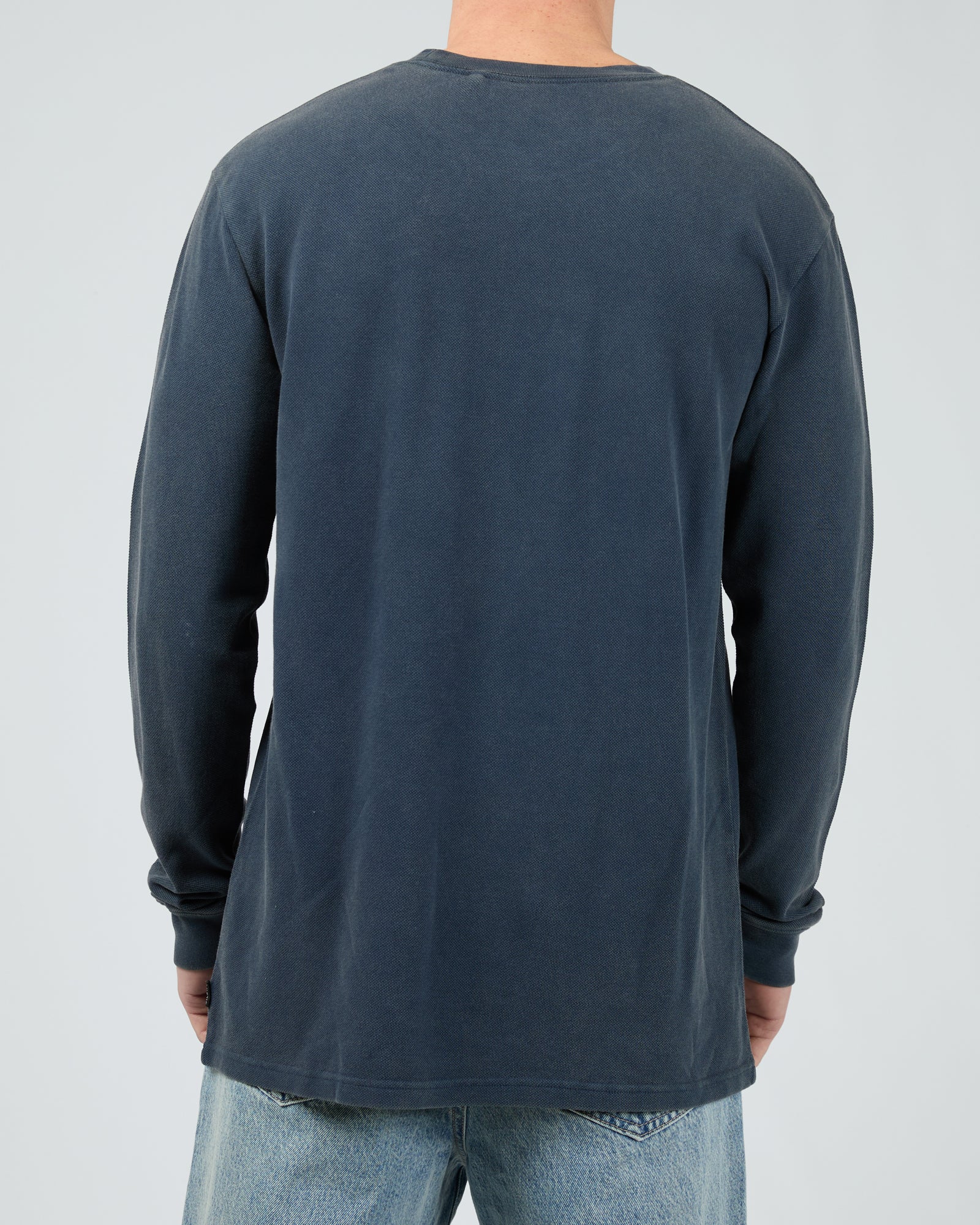 Pique Long Sleeve Navy - Image 3