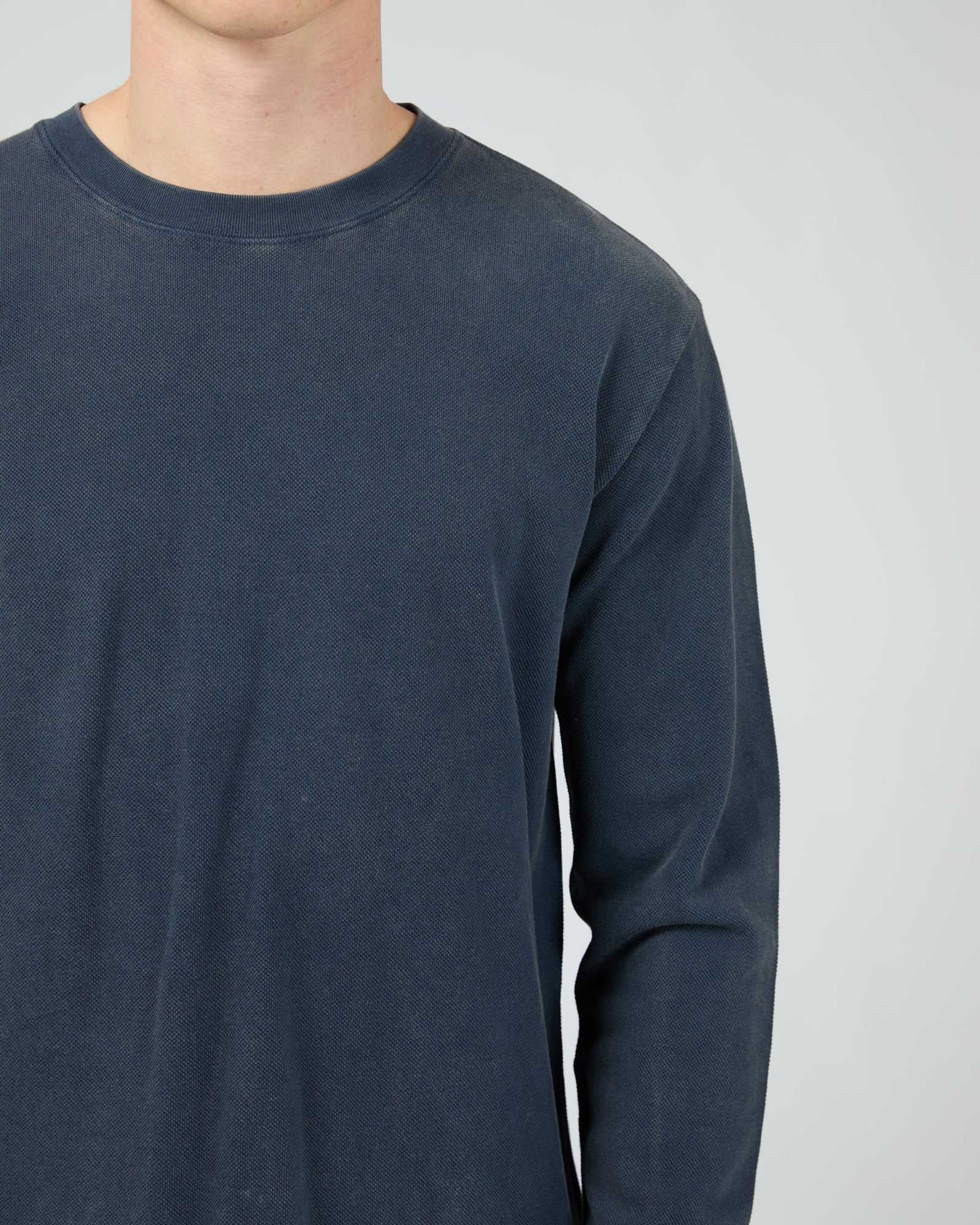 Pique Long Sleeve Navy - Image 5