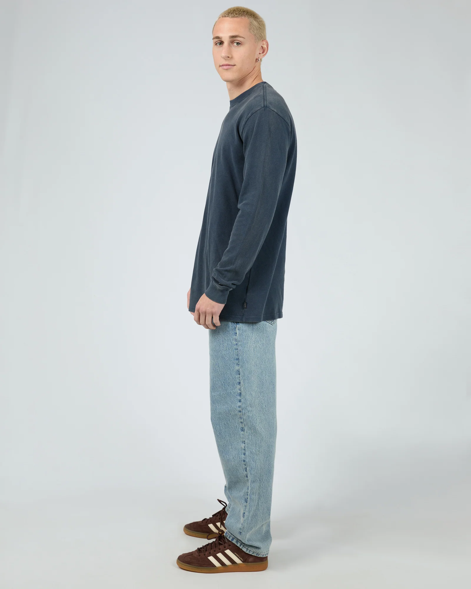 Pique Long Sleeve Navy - Image 6