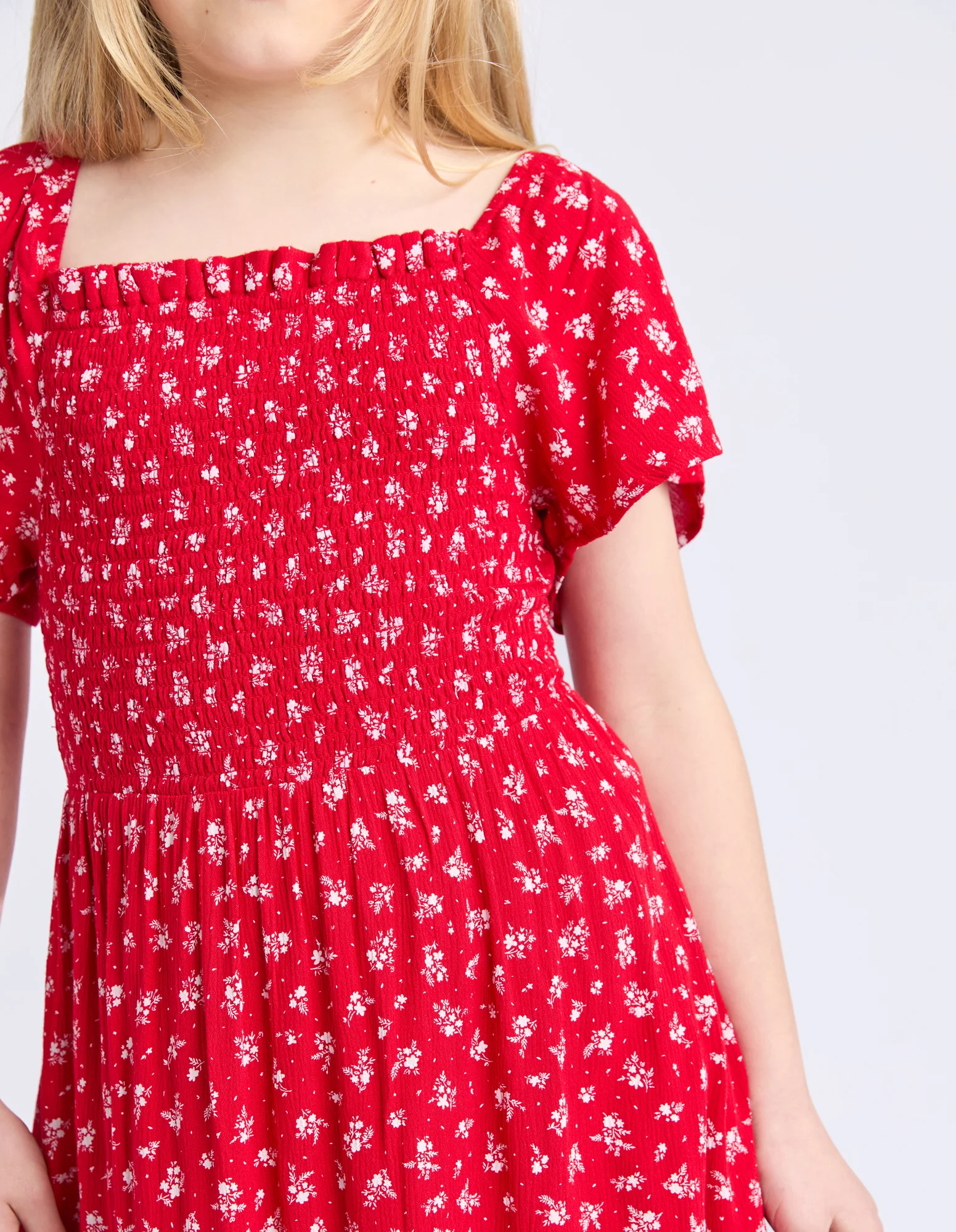 Teen Poppy Dress Red - Image 4