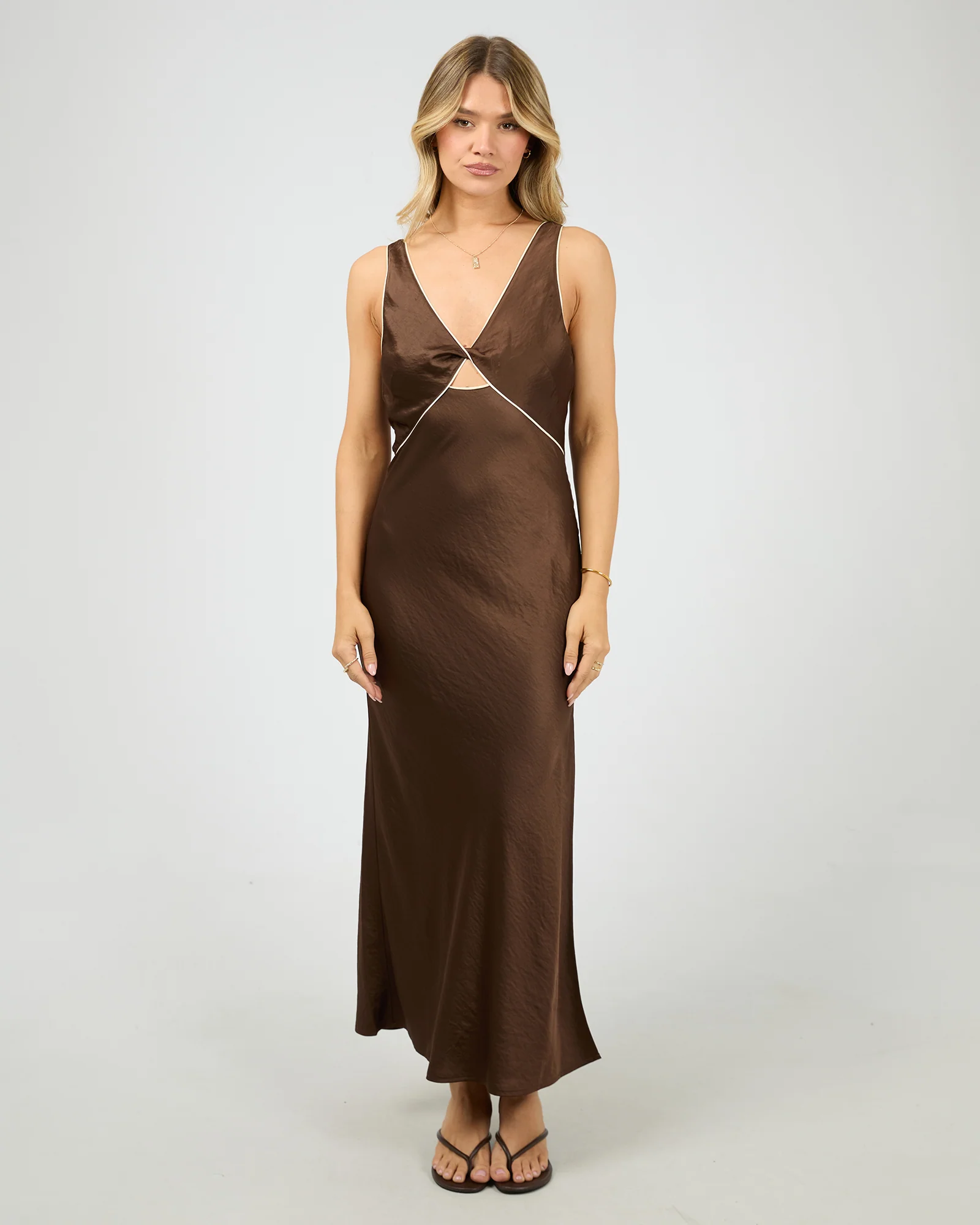 Postcard Maxi Dress Brown - Image 7