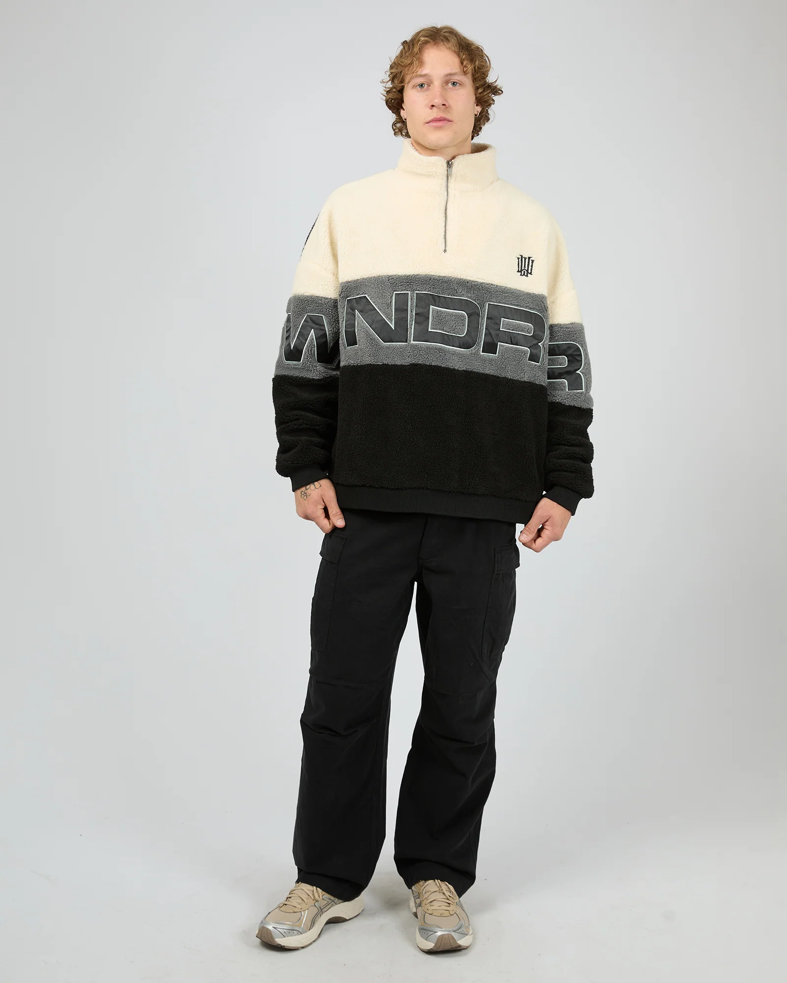 Primer 1/4 Zip Sherpa Fleece Sweat Multicoloured - Image 2