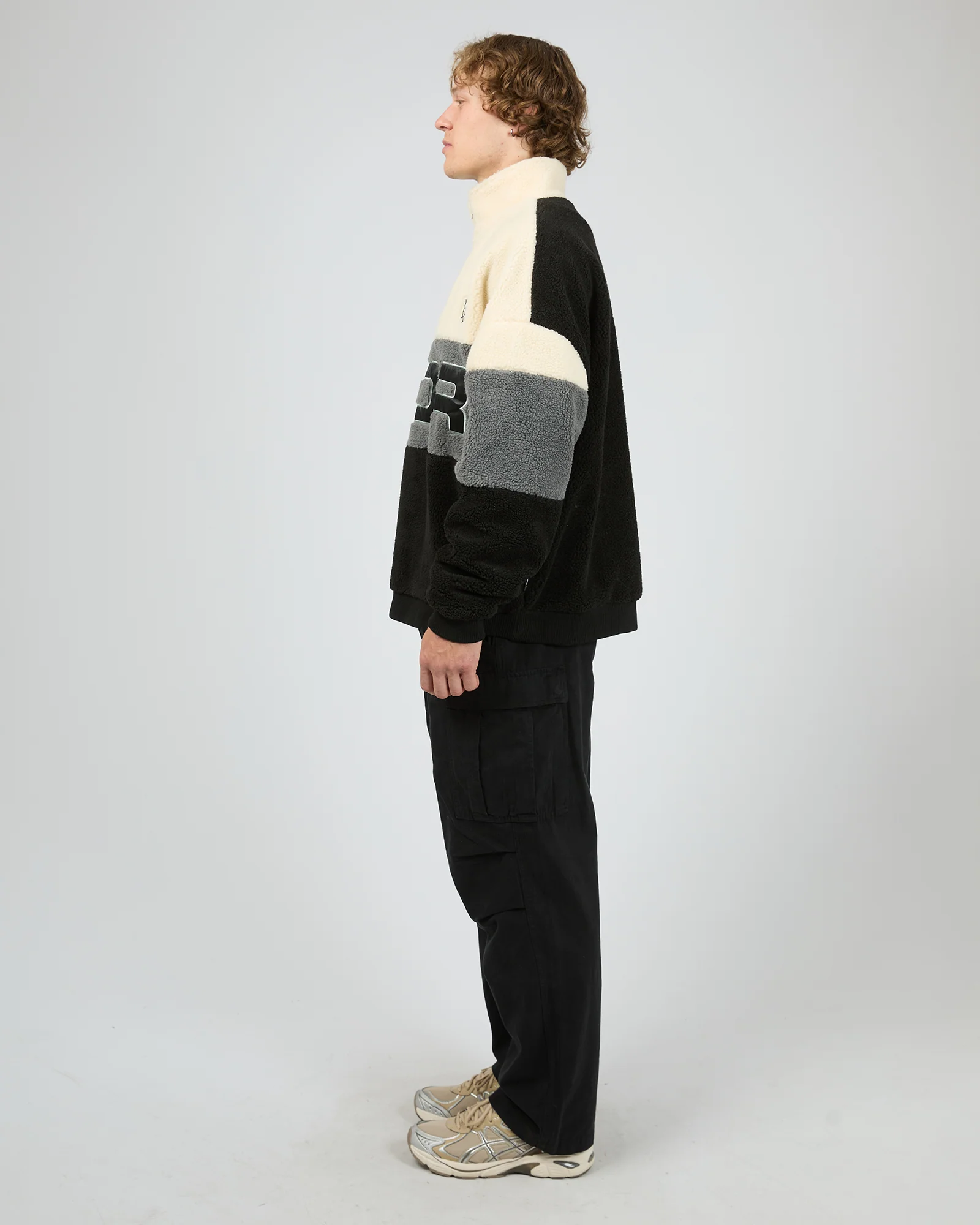 Primer 1/4 Zip Sherpa Fleece Sweat Multicoloured - Image 6
