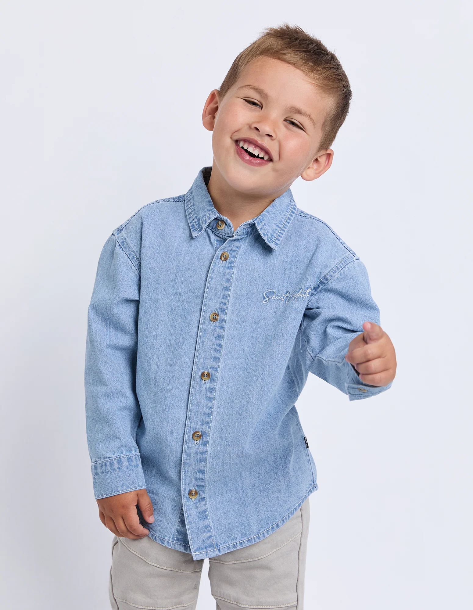 Kids Prize Script Shirt Light Blue