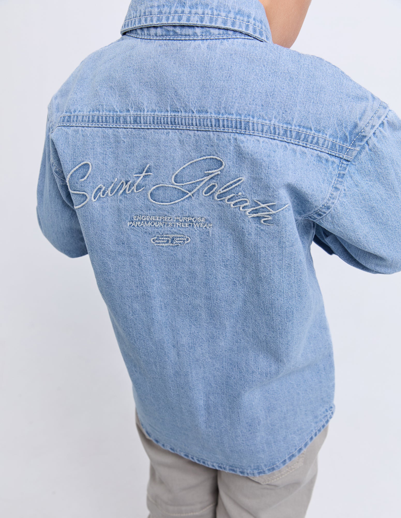 Kids Prize Script Shirt Light Blue - Image 4