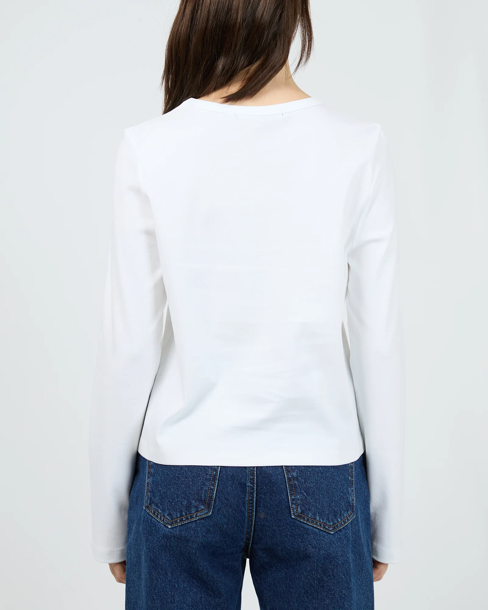 Regular Long Sleeve Tee White - Image 3