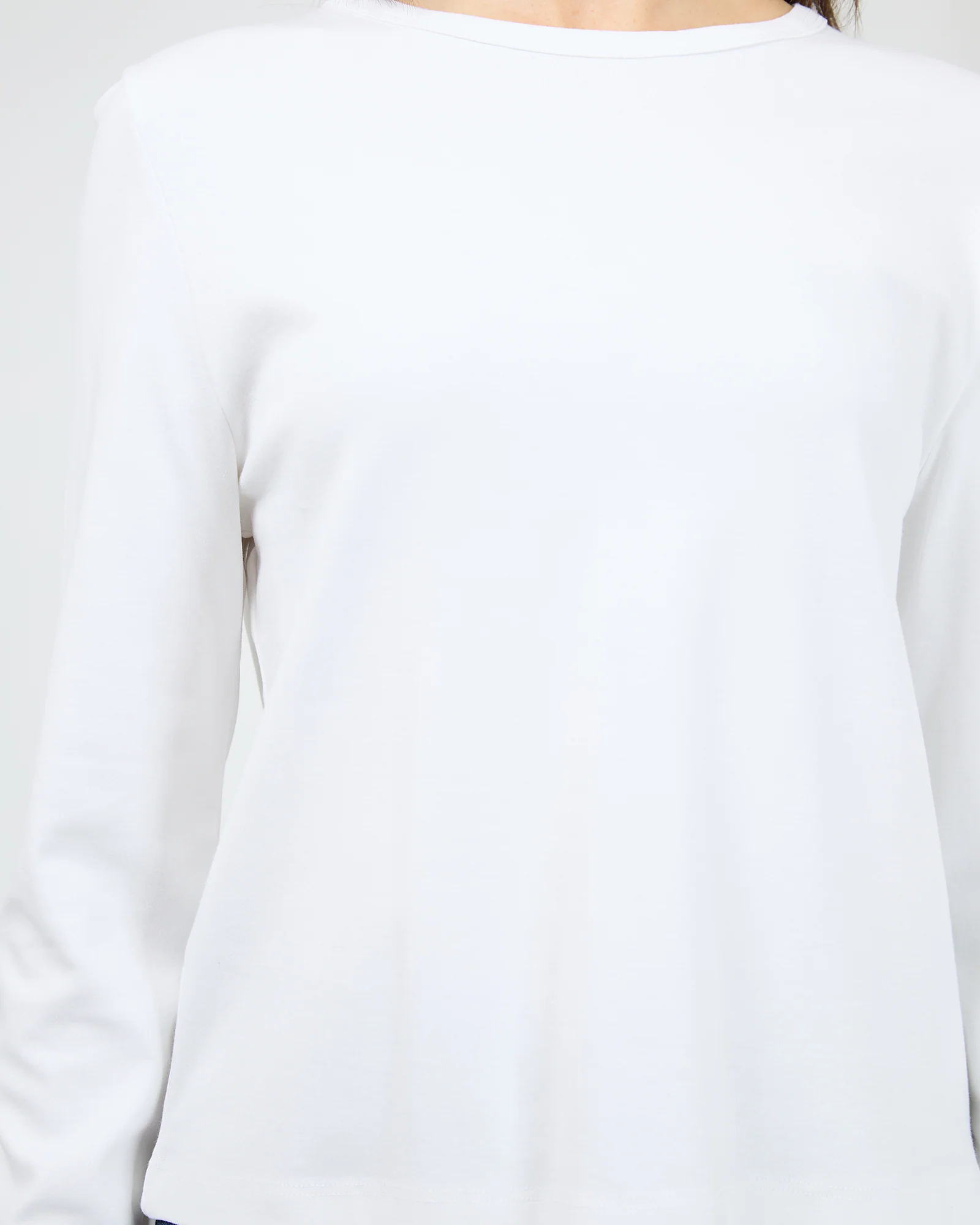 Regular Long Sleeve Tee White - Image 5