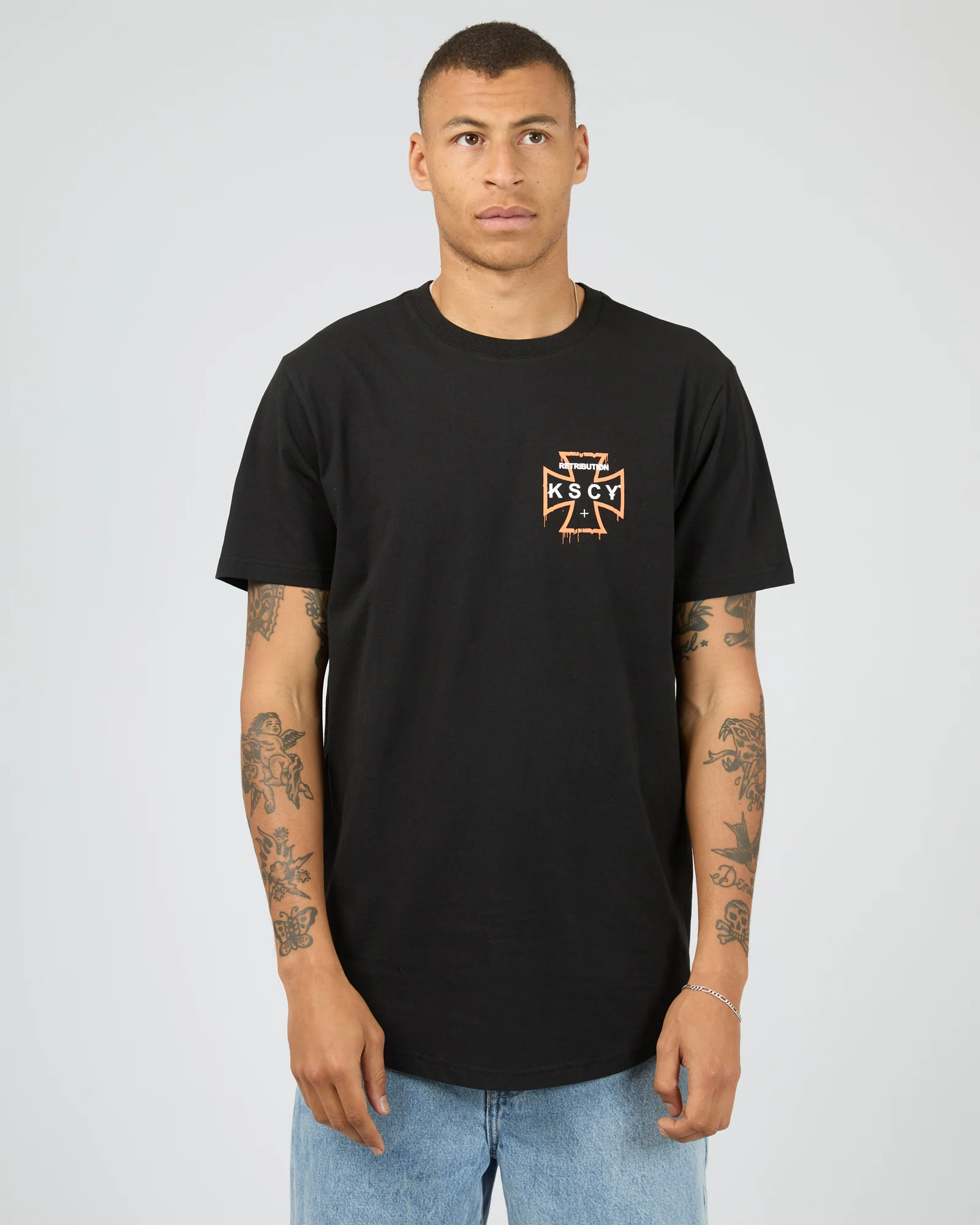 Retribution Dual Curved Tee Black