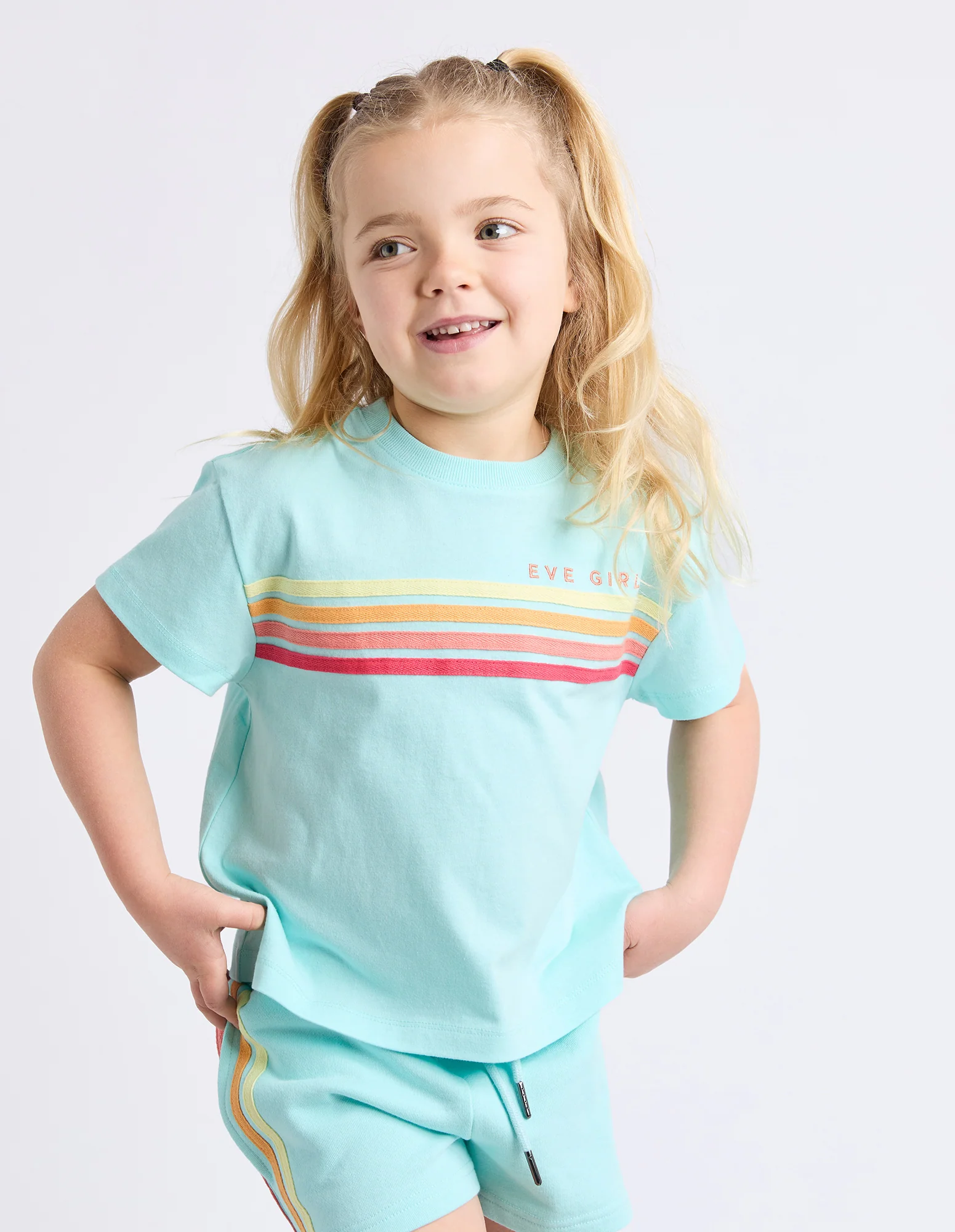 Kids Retro Tee Light Blue - Image 4