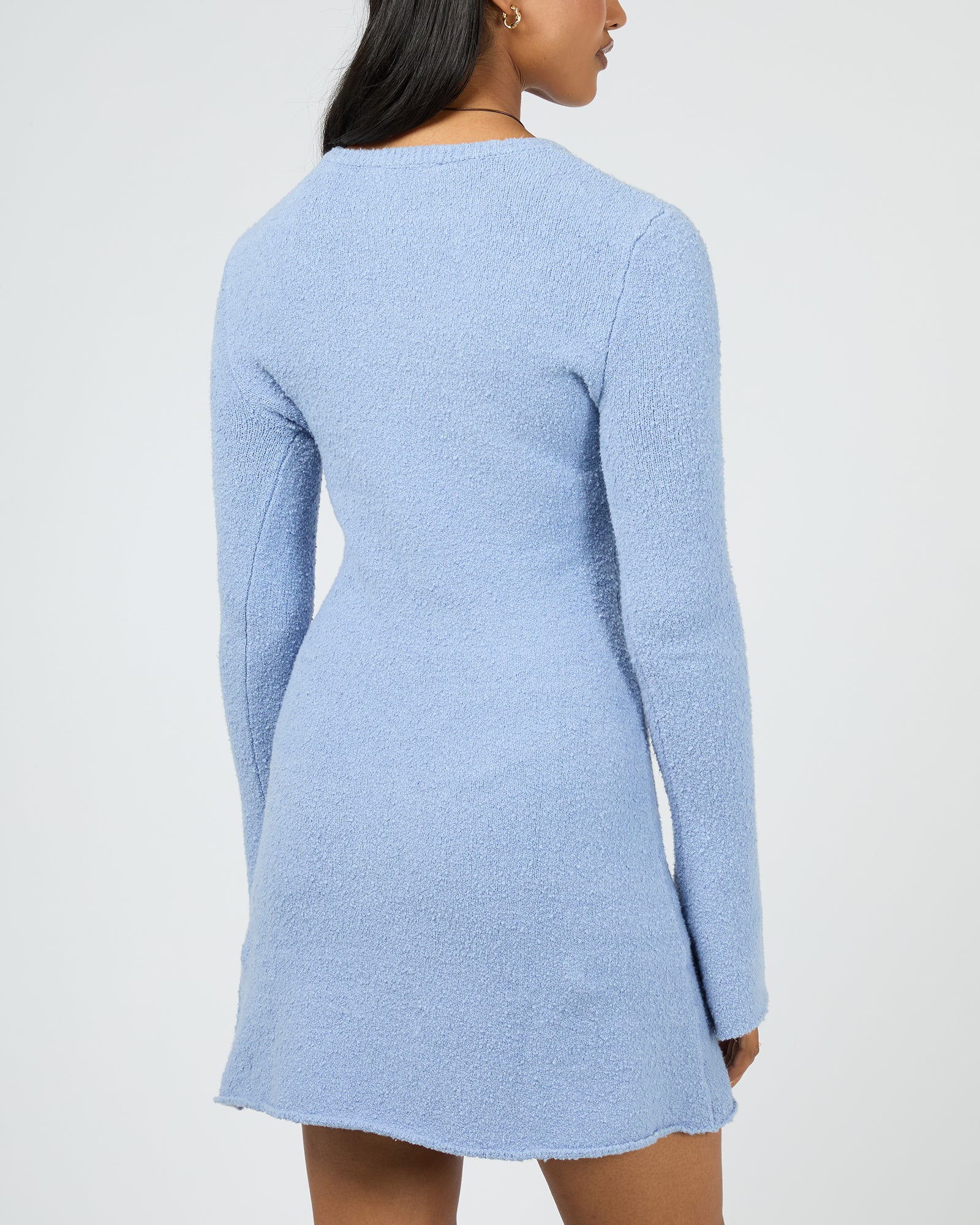 River Knit Mini Dress Vintage Blue - Image 3