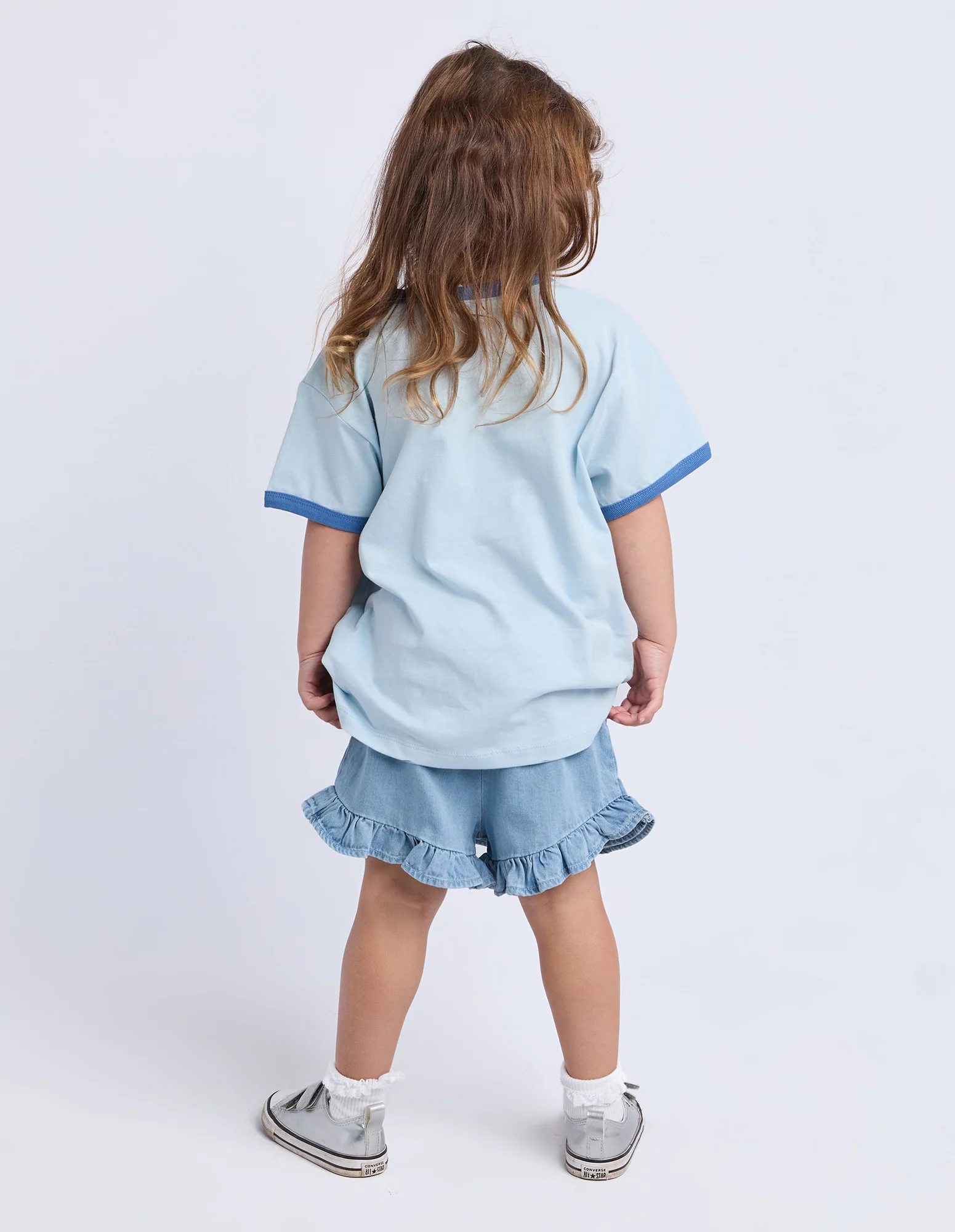 Kids Rodeo Ringer Tee Light Blue - Image 2