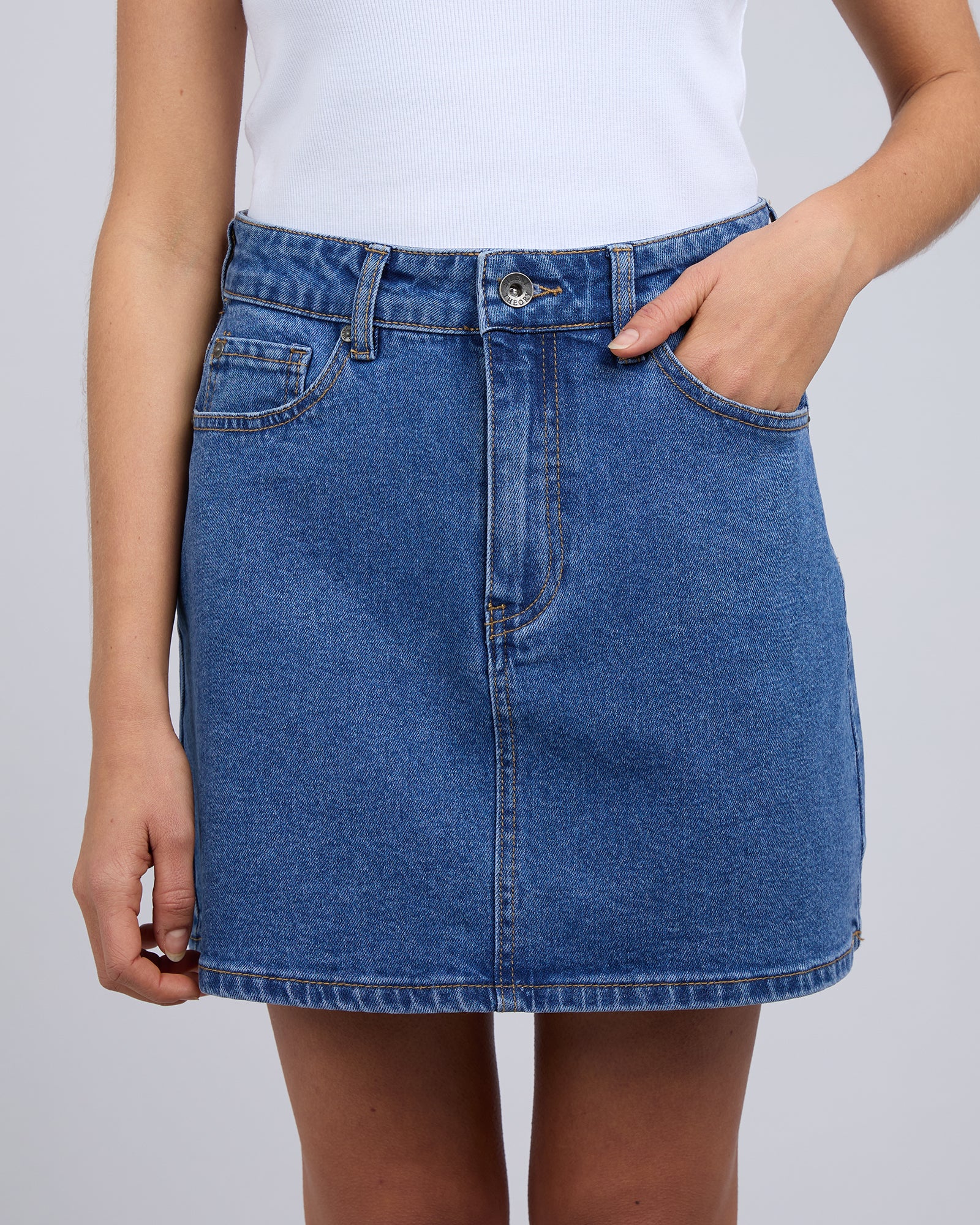Selina Skirt Comfort Mid Blue - Image 5
