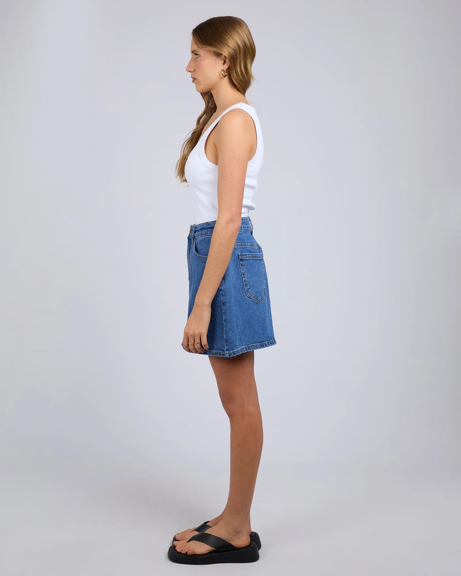Selina Skirt Comfort Mid Blue - Image 6