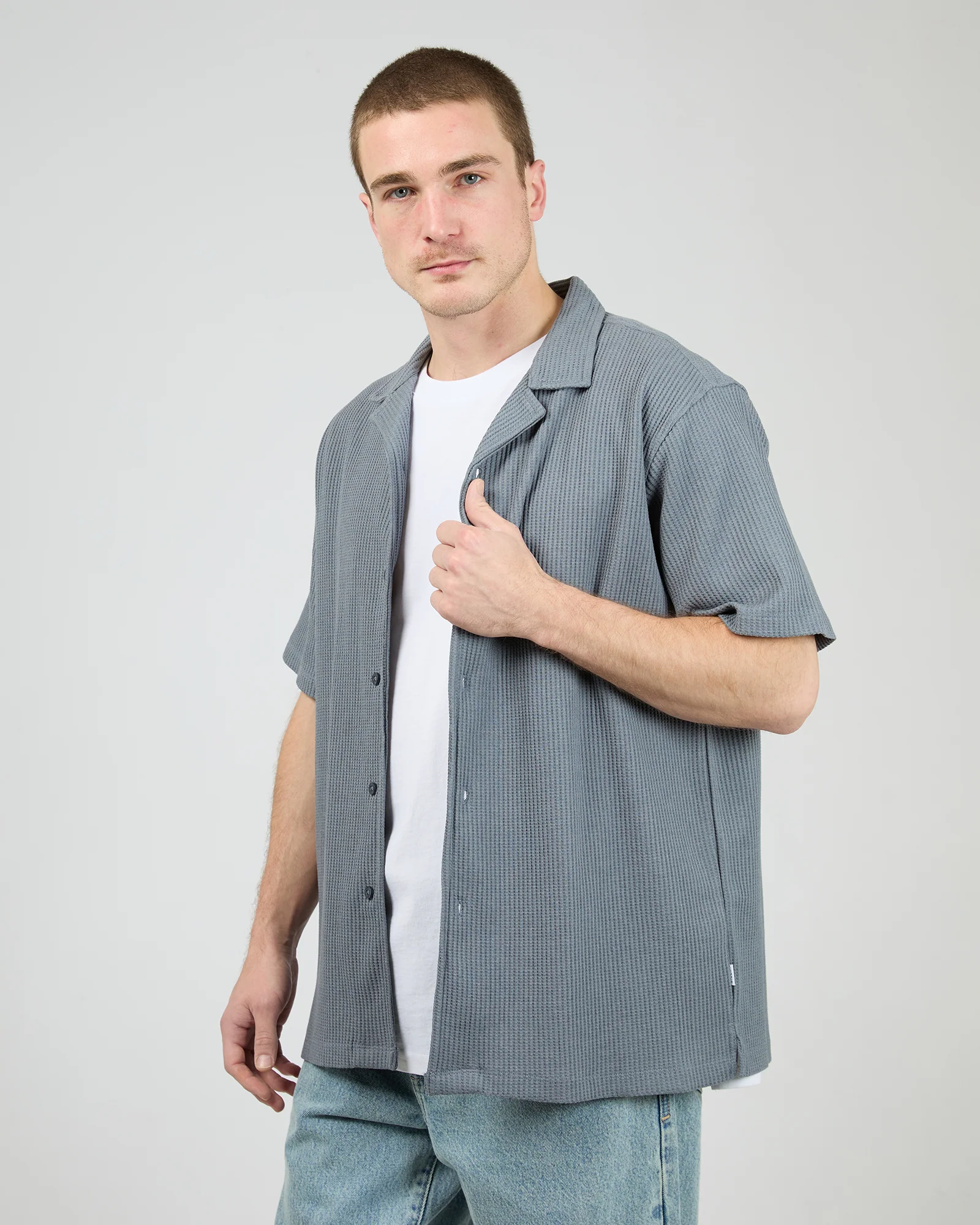 Session Waffle Shirt Steel - Image 4