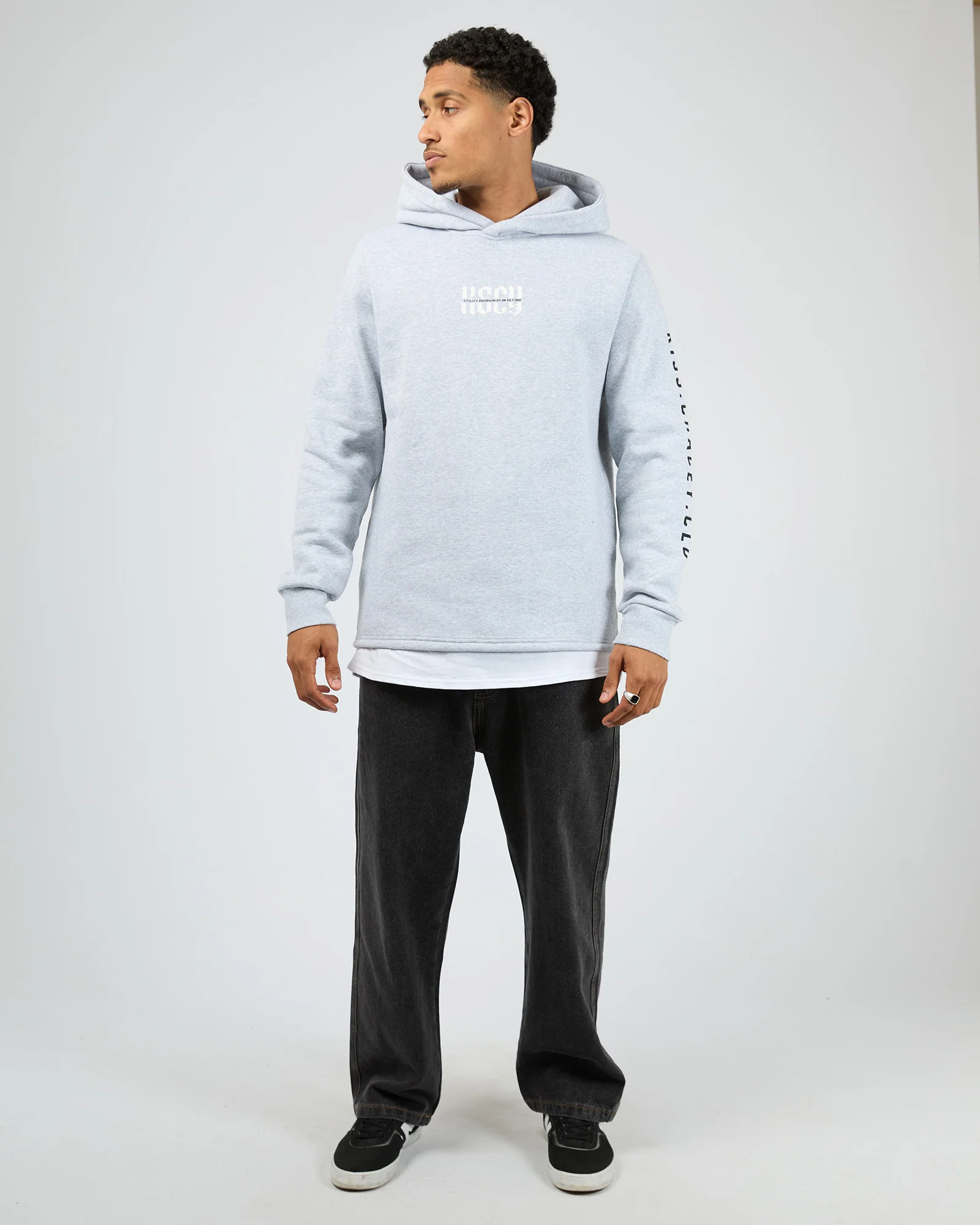 Sharp Layered Hoodie Grey Marle - Image 2