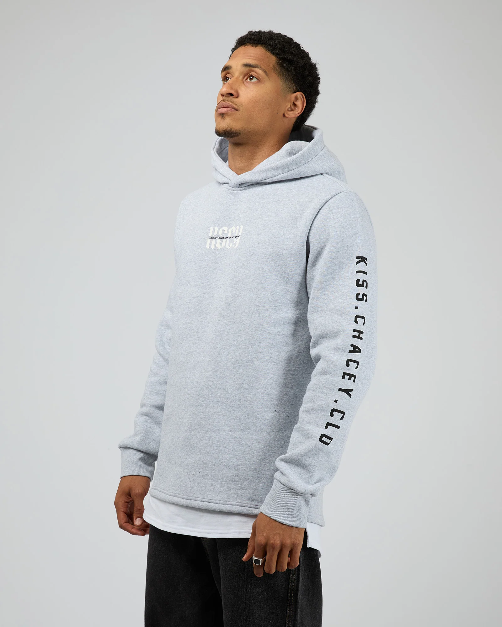 Sharp Layered Hoodie Grey Marle - Image 4