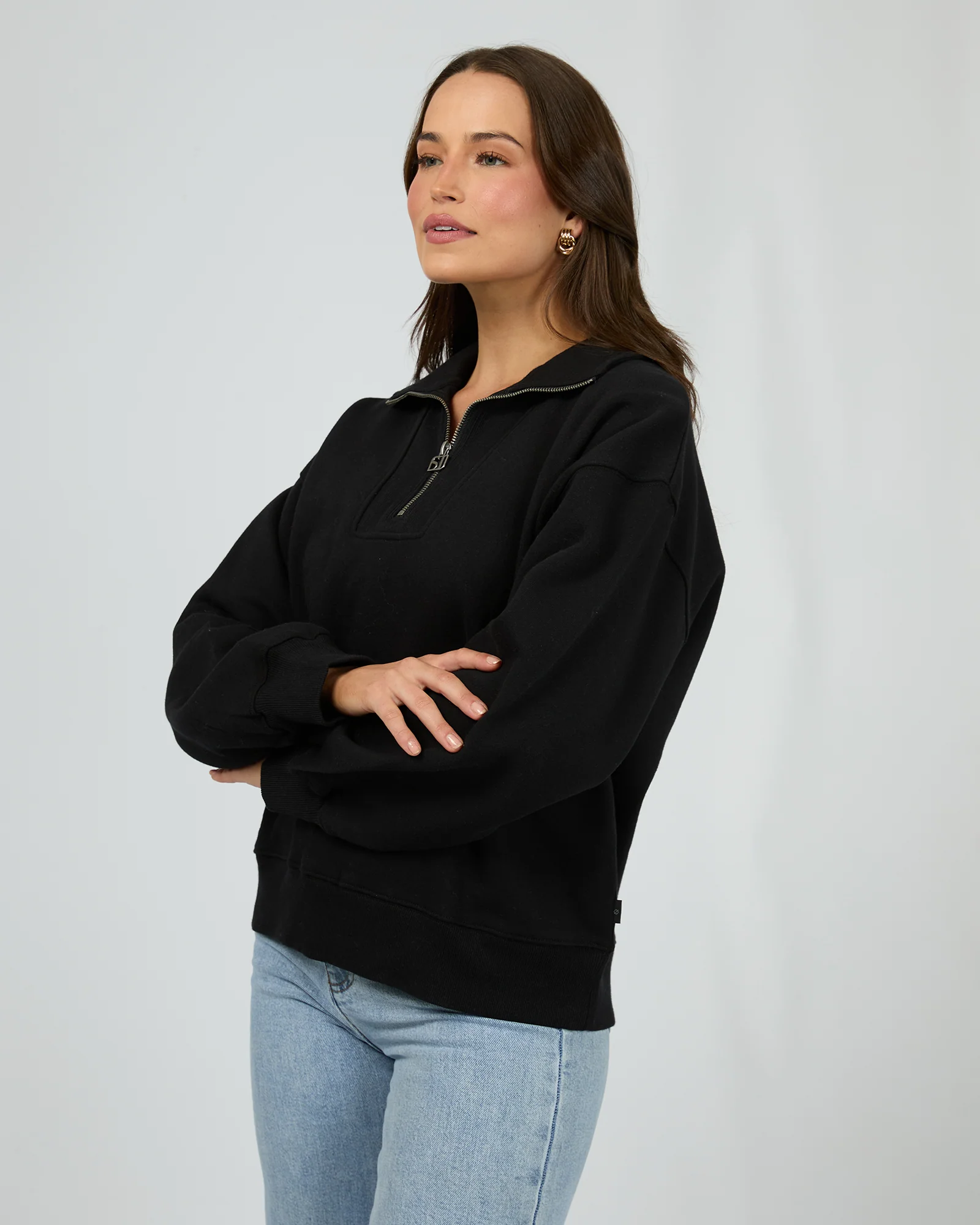Silent Luxe 1/4 Zip Crew Black - Image 4