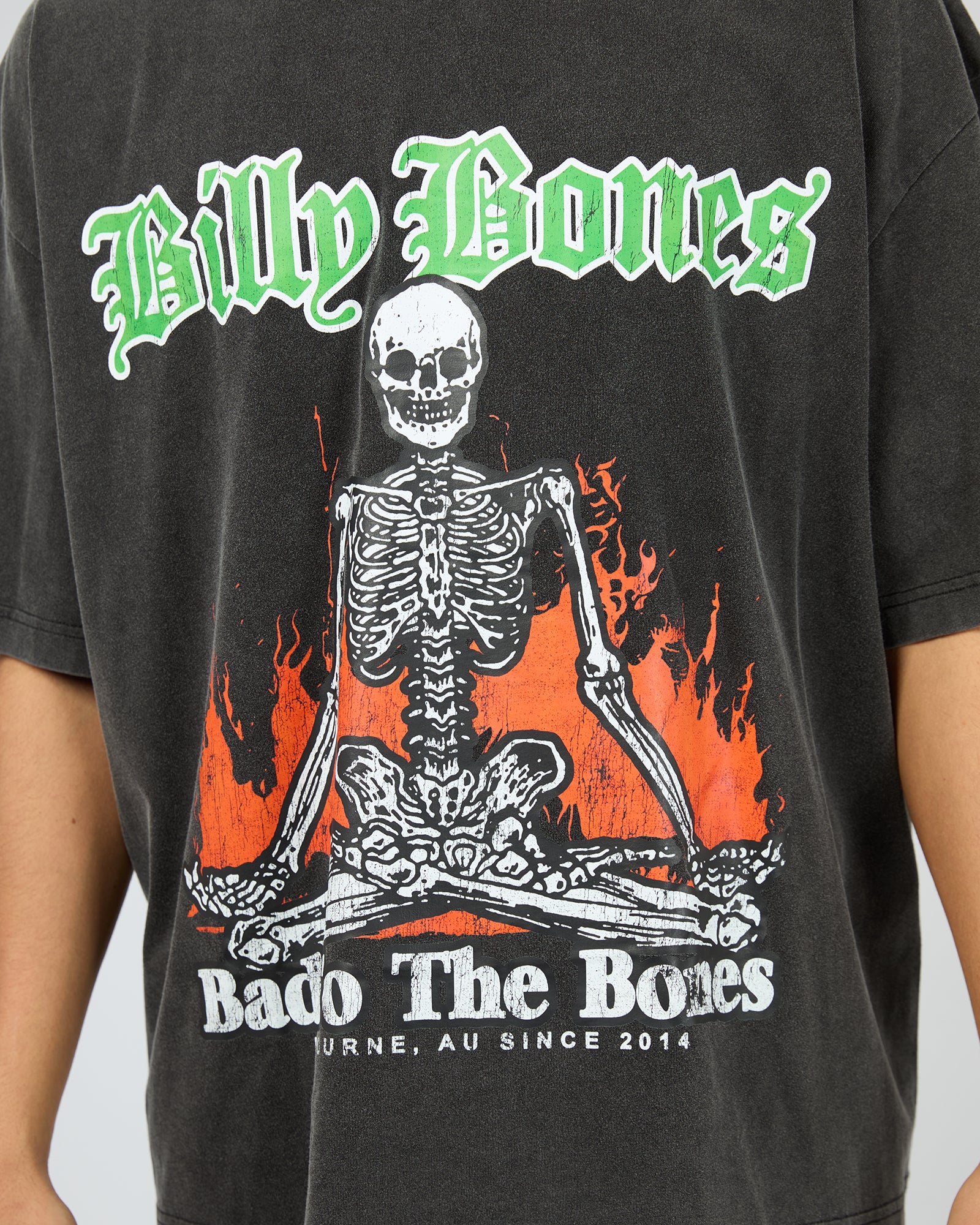 Skeleton Campout Box Tee Washed Black - Image 5