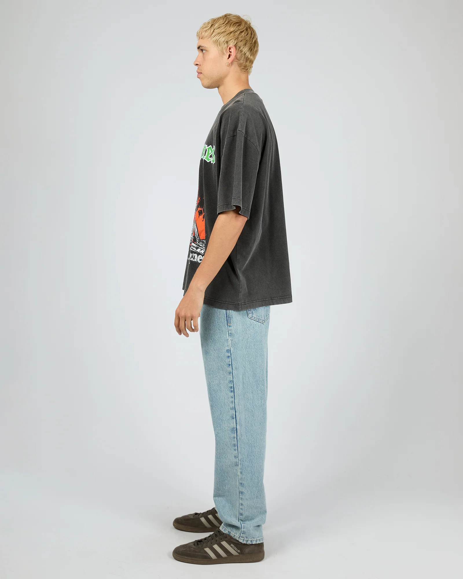 Skeleton Campout Box Tee Washed Black - Image 6