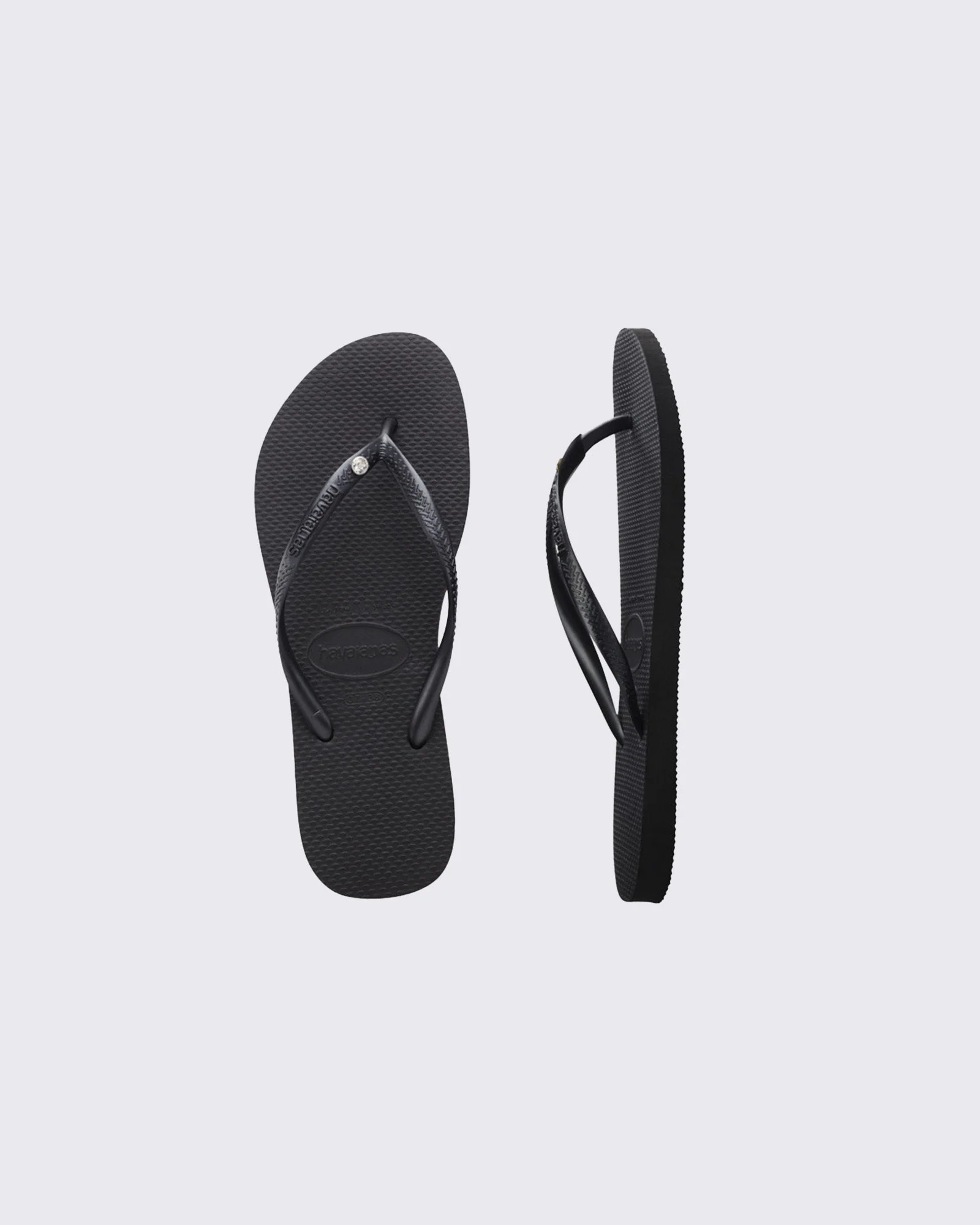 Slim Crystal Thongs Black - Image 2