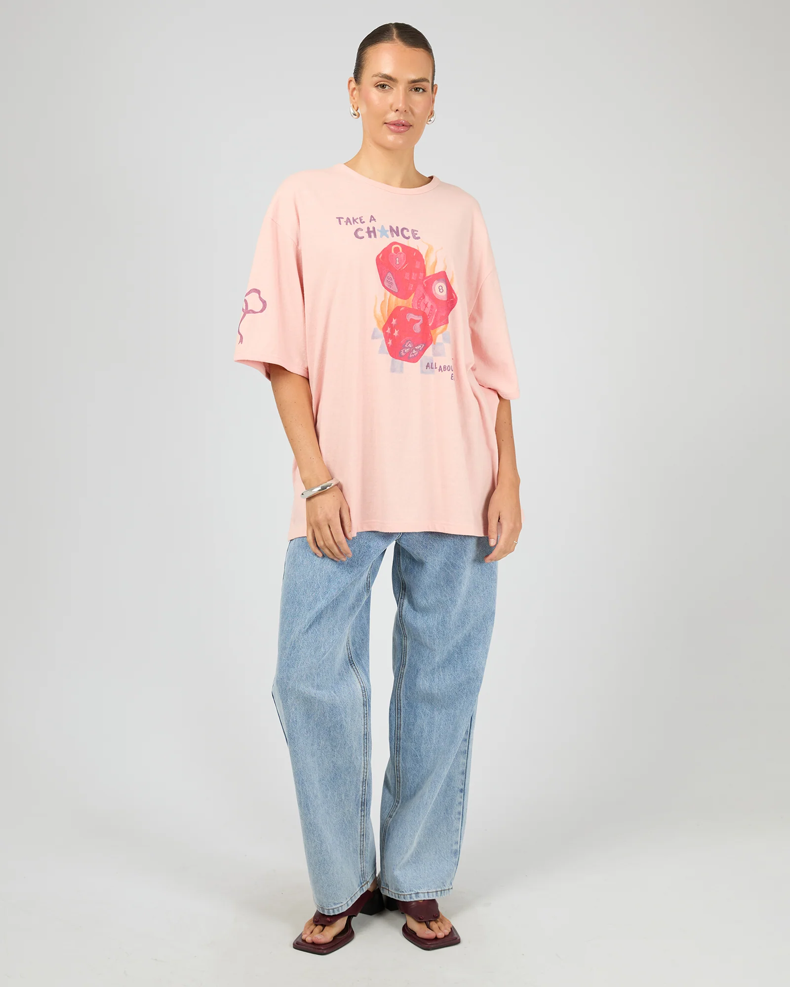 Snake Eyes Oversized Tee Light Pink - Image 2