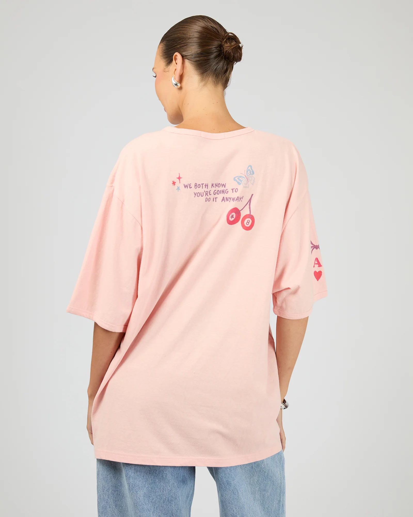 Snake Eyes Oversized Tee Light Pink - Image 3