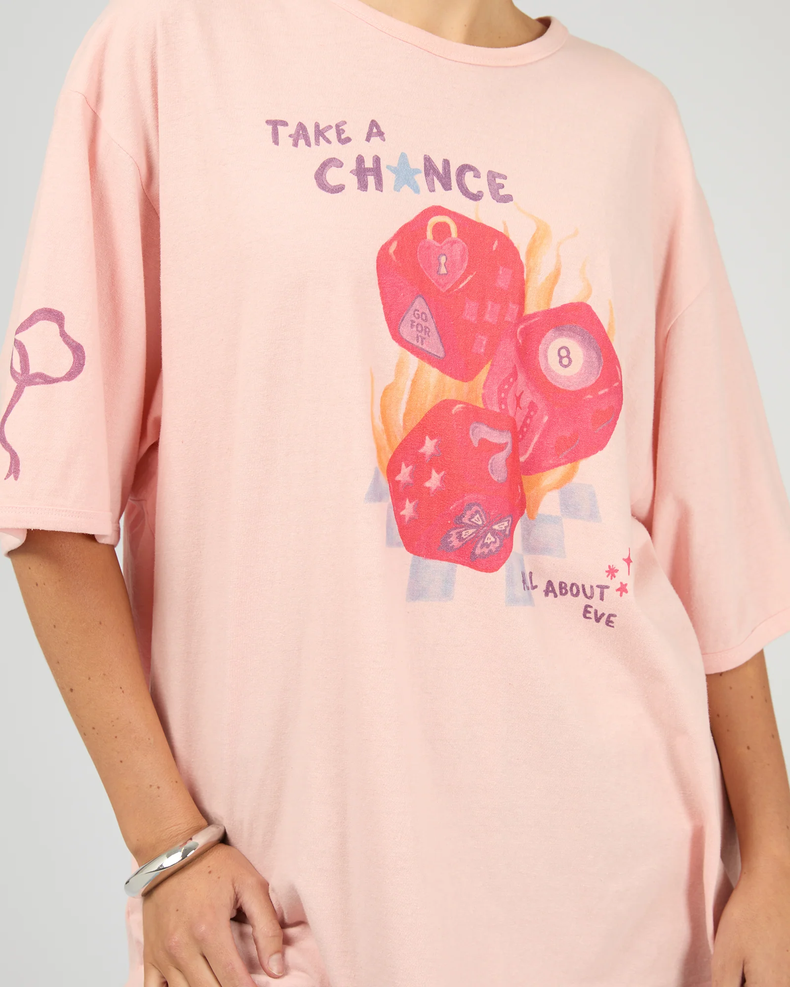 Snake Eyes Oversized Tee Light Pink - Image 5