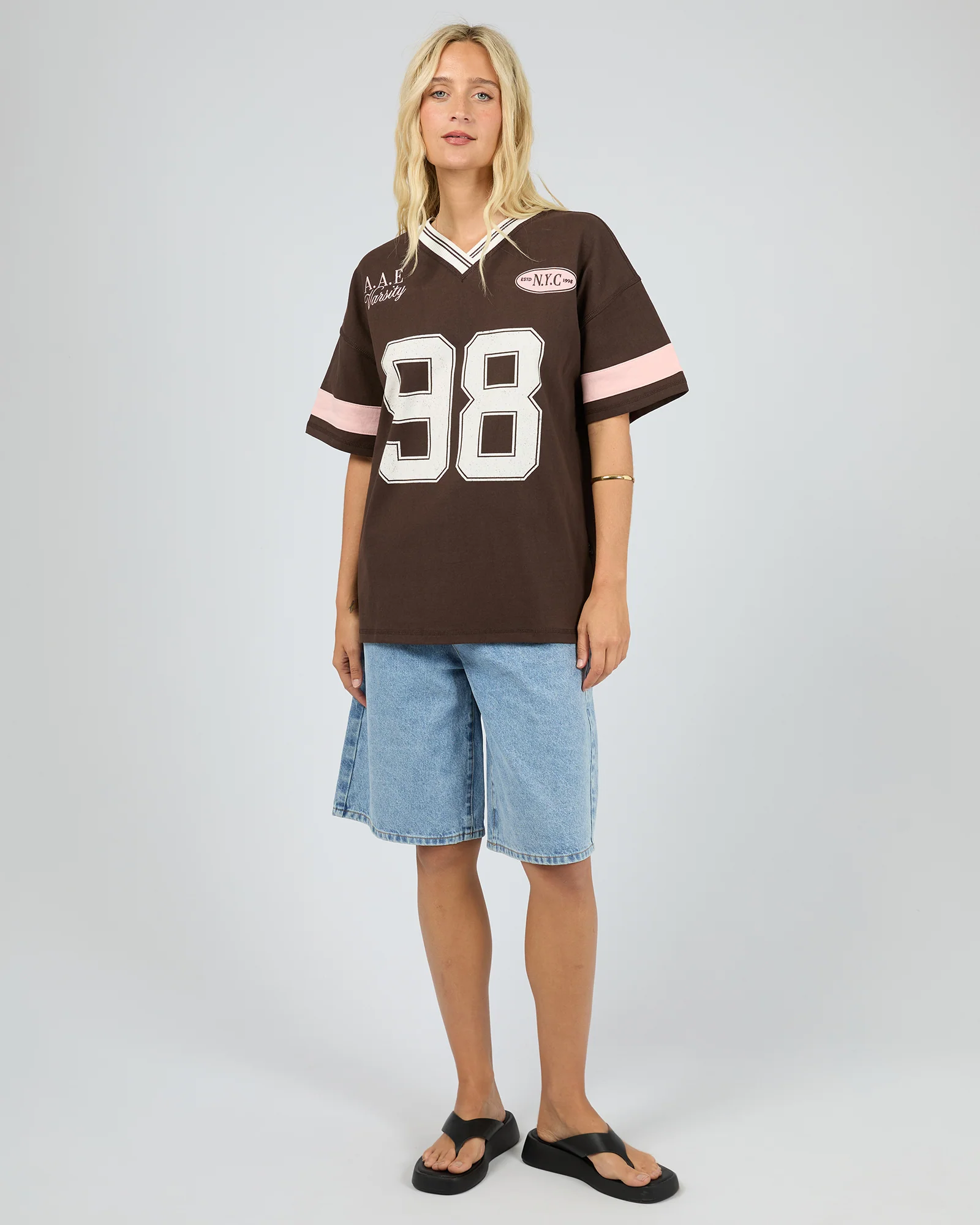 Soho V-Neck Tee Brown - Image 2