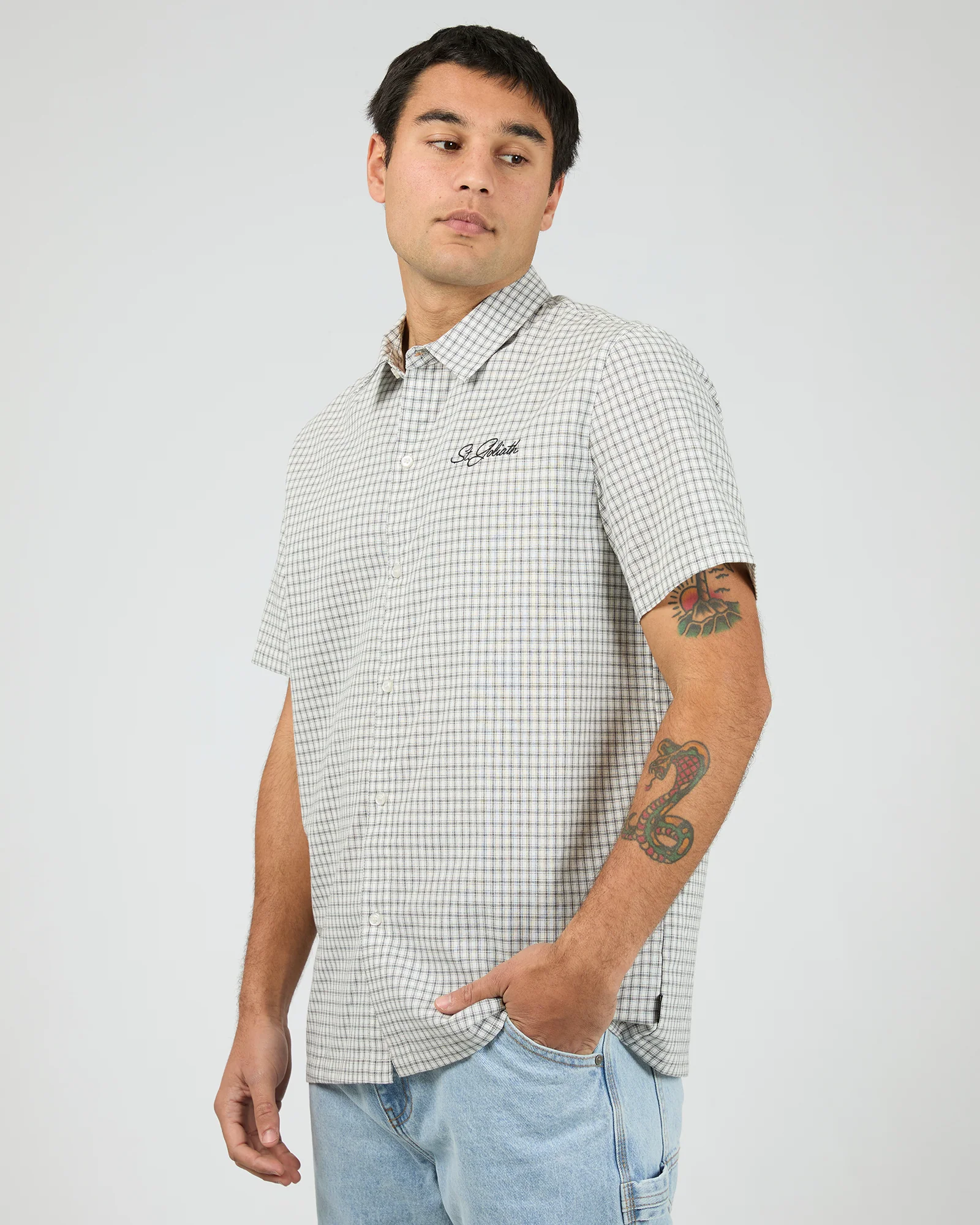 Steps Check Ss Shirt White - Image 4