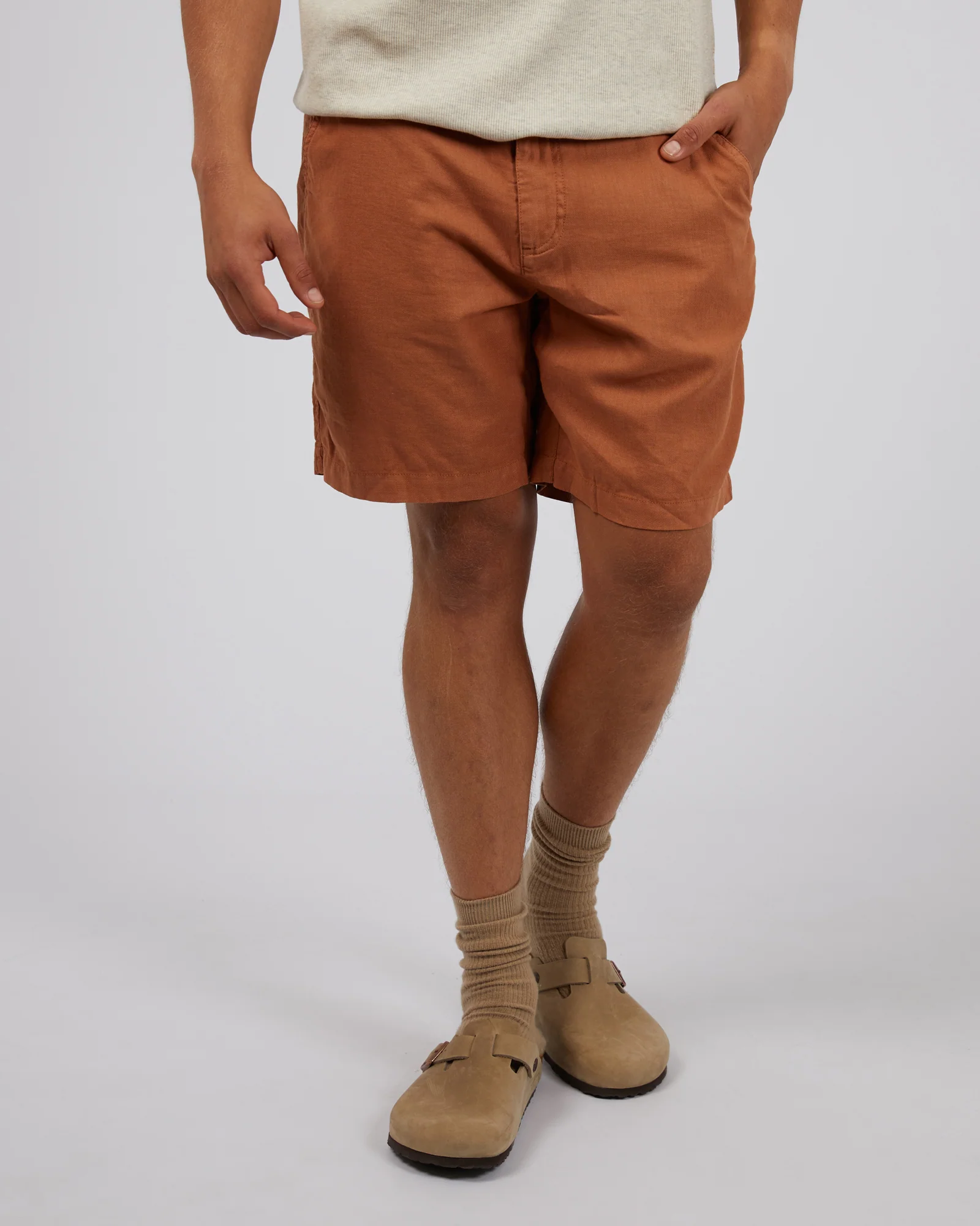 Tab Linen Short Tan - Image 4