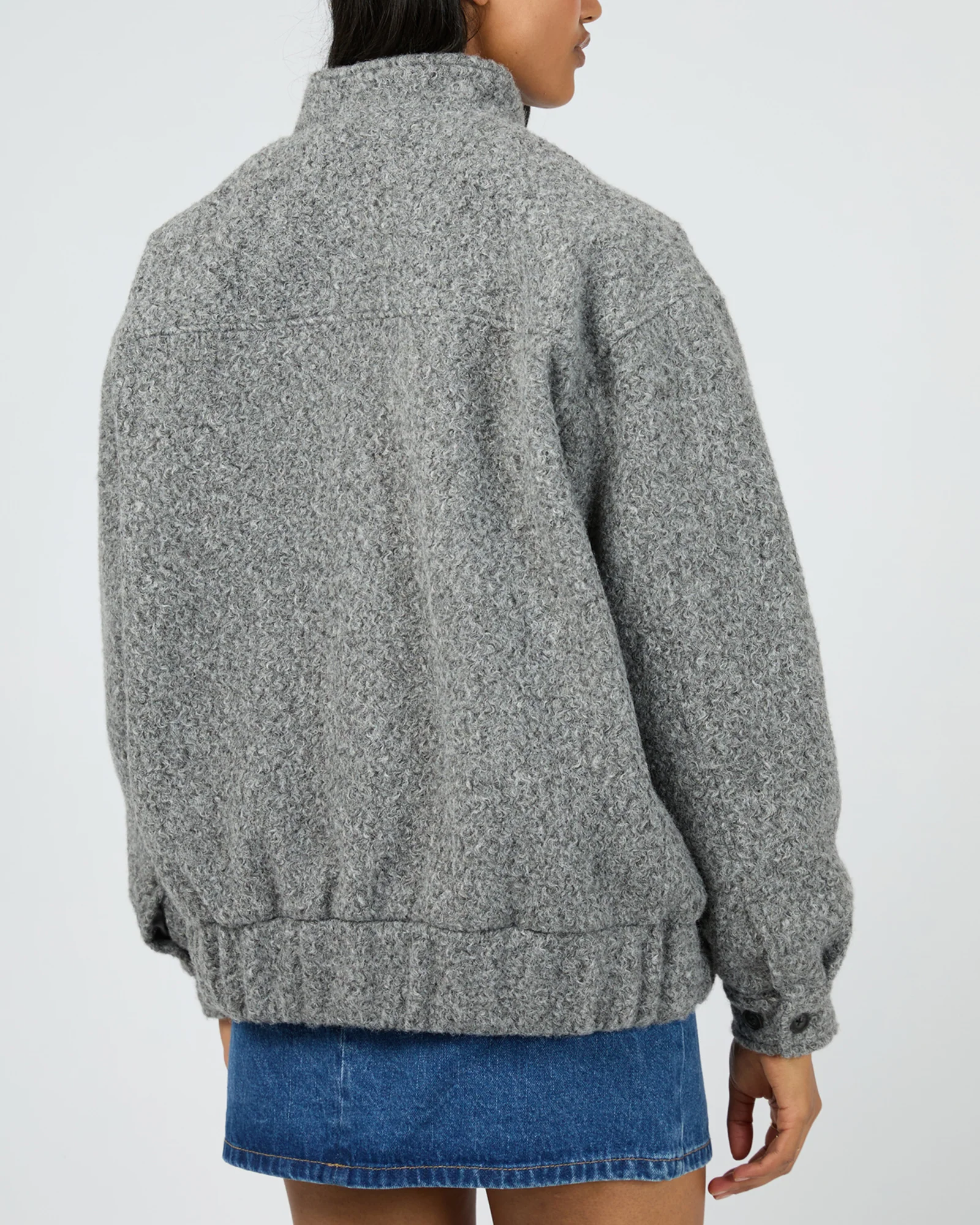 Tahlea Bomber Jacket Grey Marle - Image 3