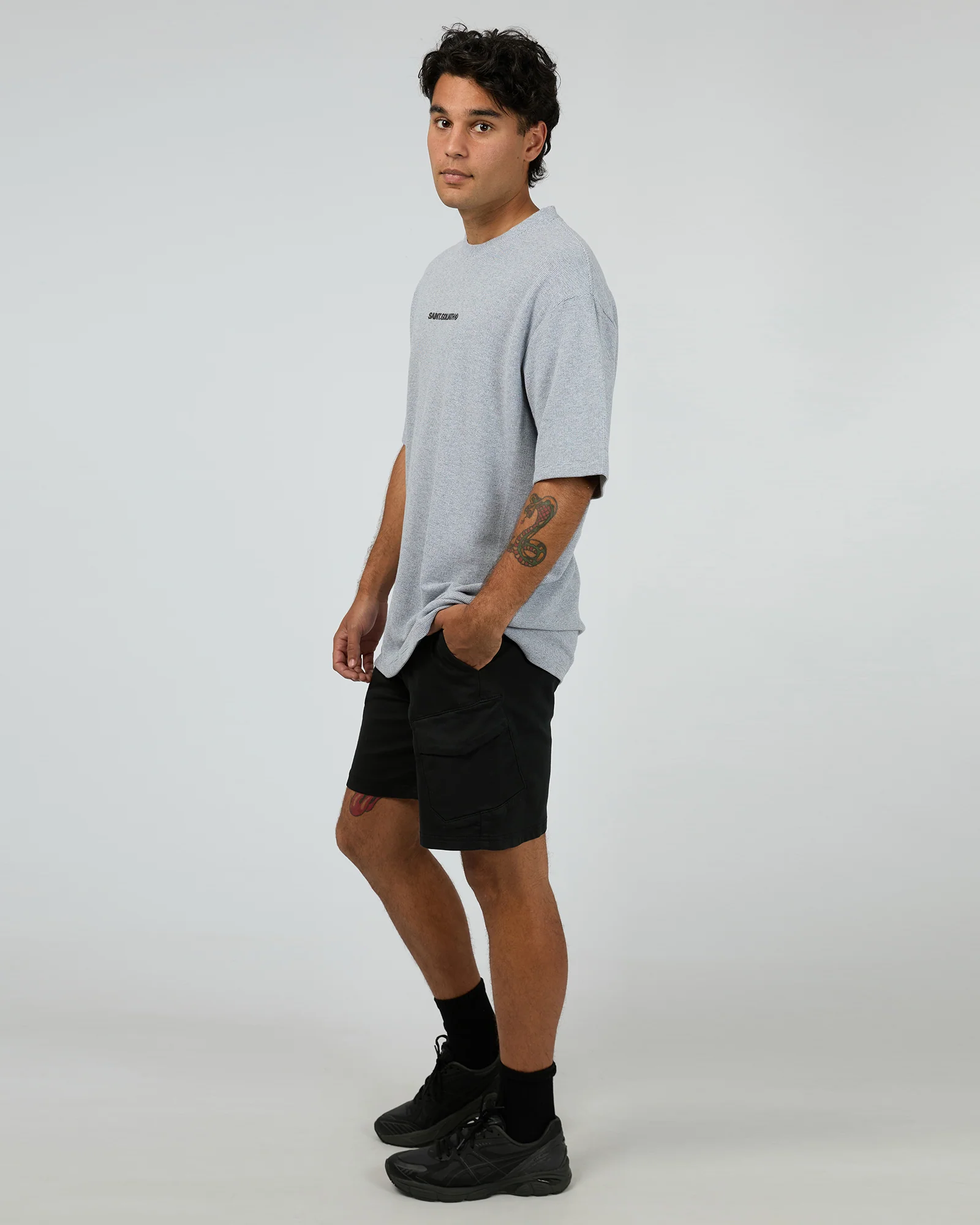 Textured Id Tee Navy - Image 6