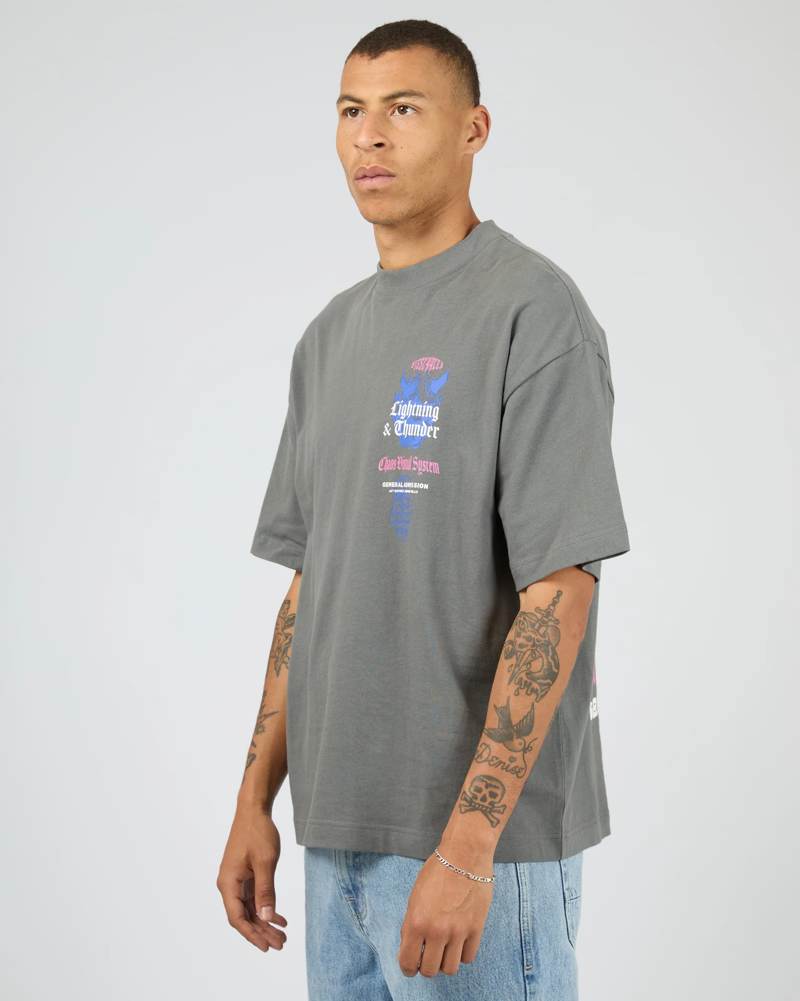 Thunder Street Tee Charcoal - Image 4