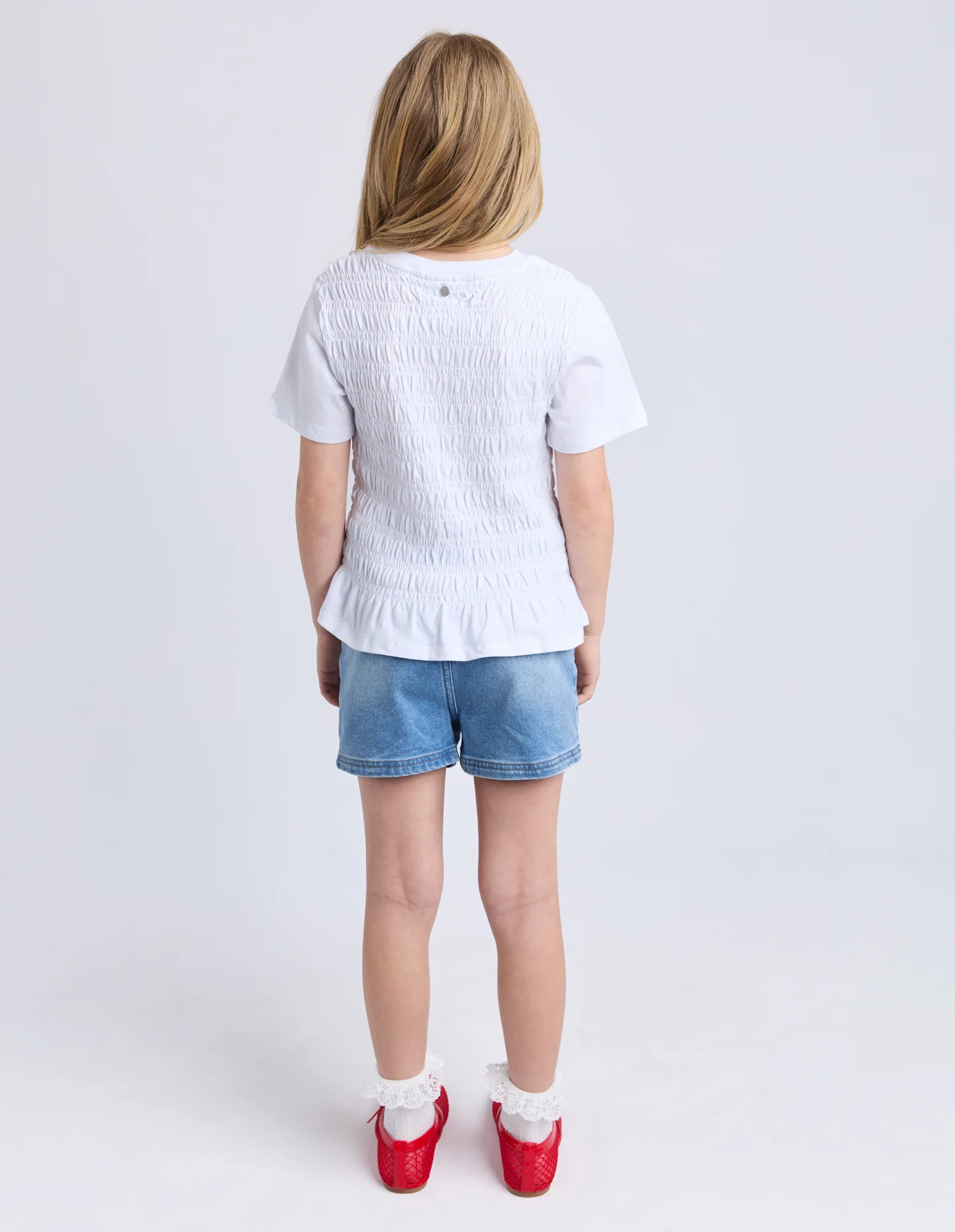 Teen Zara Shirred Tee White - Image 3